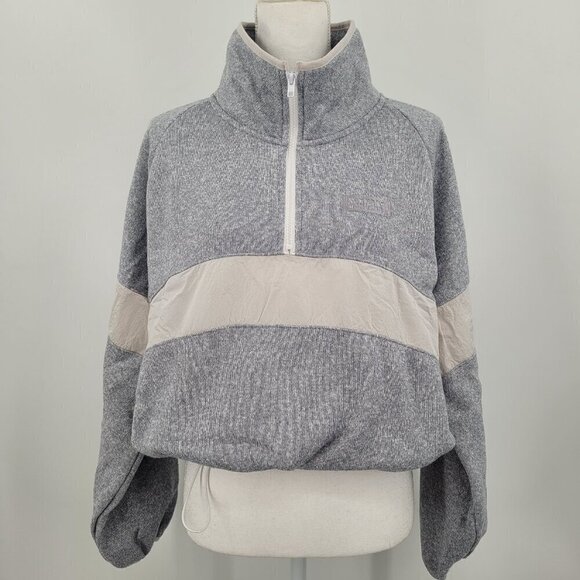 PINK Victoria's Secret Half Zip Sweater Knit Cropped Pullover Sweatshirt  Gray - Picture 4 of 12